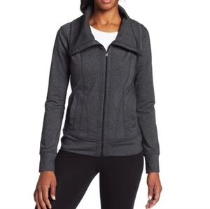 Prana Cori Zip-Up Track Athletic Jacket in Heather Dark Grey Size SMALL